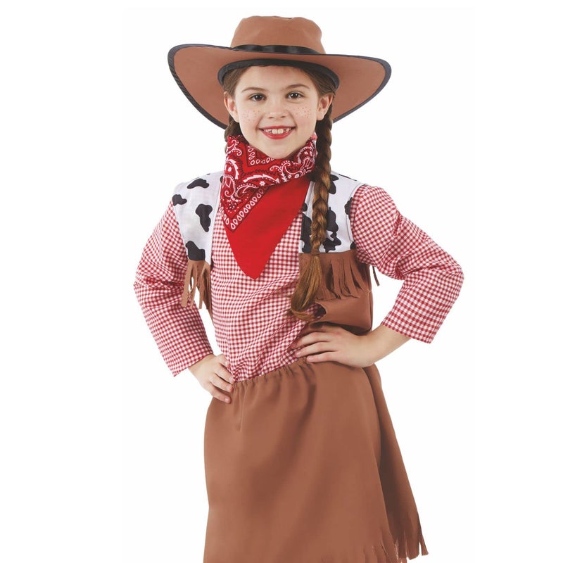 fun shack Cowgirl Outfit Kids Costume, Girls Cowgirl Dress for Parties, Western Themed Dress Up for Children, X-Large - Image 2